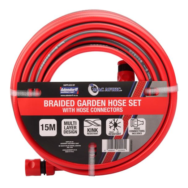 MAC AFRIC 15m Braided Garden Hose Set