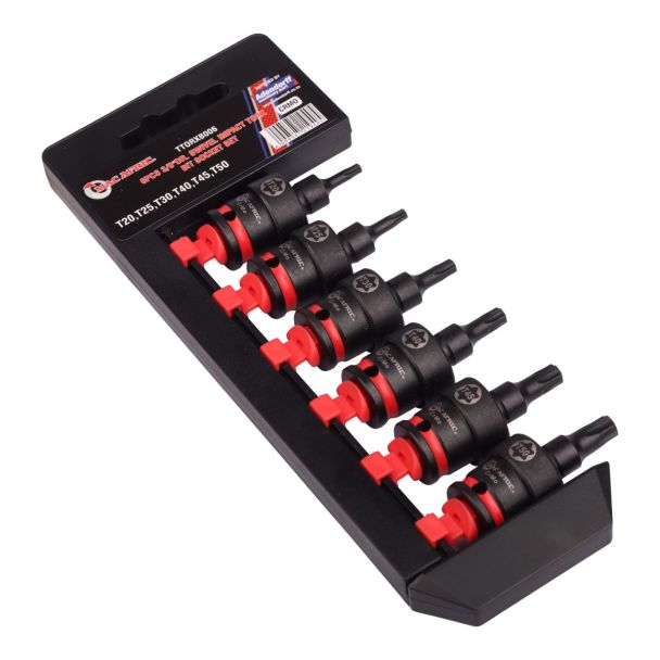 6pcs 3/8" Dr. Swivel Impact Torx Bit Socket Set