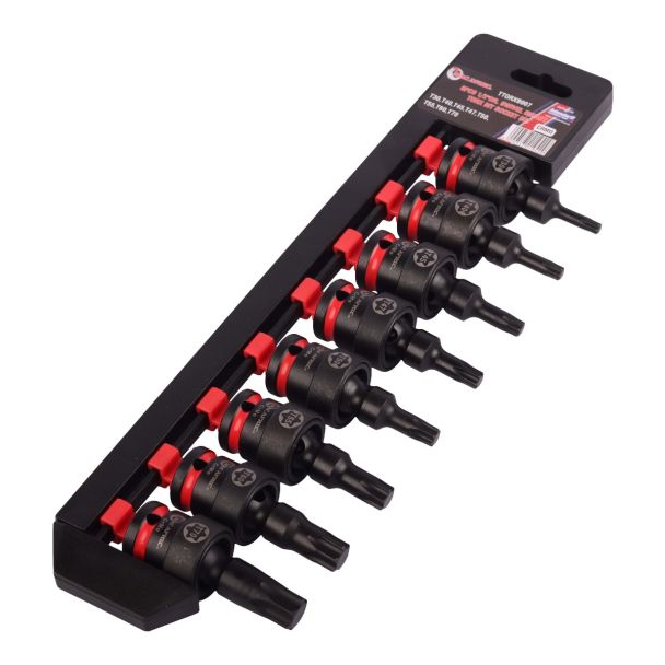 8Pcs 1/2" Dr. Swivel Impact Torx Bit Socket Set