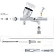 MAC AFRIC High Precision Detail Control Dual-Action Gravity Feed Professional Airbrush