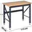 MAC AFRIC Work Table with Adjustable Footpads and Large Solid Wood Tabletop 
