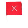 MAC AFRIC 57x62 cm Red Flag with Reflective X & 1m PVC Handle