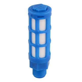3/8" Male Plastic Breather Silencer Blue