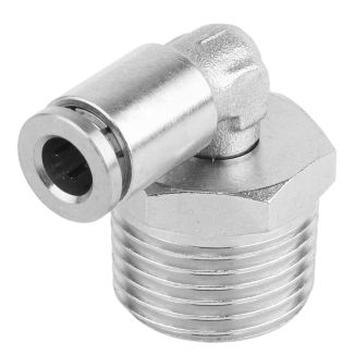 MPL06-04 6 mm x 1/2" M Metal PU Elbow