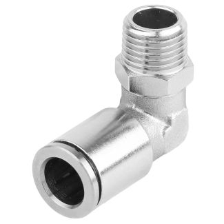 MPL10-02 10 mm x 1/4" M Metal PU Elbow