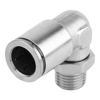 MPL12-02 12 mm x 1/4" M Metal PU Elbow