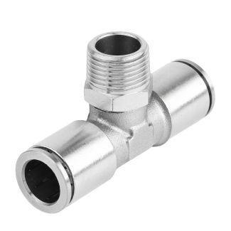 MPT12-03 12 mm x 3/8" M Metal PU T-Joint