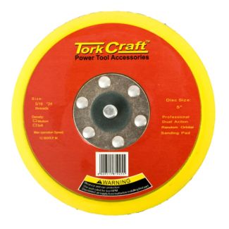 TORK CRAFT DA Sander Pad 8 Holes 5/16" IN 24UNF 125 MM 5" IN Velcro