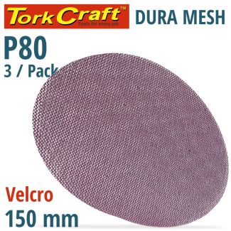TORK CRAFT Dura Mesh 150mm Velcro ABR. Discs - 80Grit