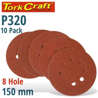 TORK CRAFT 10 pack 150 mm Sanding Disc with Holes - 320