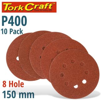 TORK CRAFT 10 pack 150 mm Sanding Disc with Holes - 400