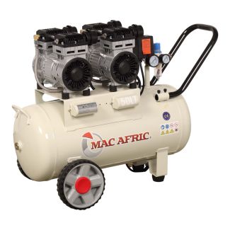 MAC AFRIC Professional 50 Litre 2.2 KW (3 HP) 230 V Dual-Motor Oil Free Silent Air Compressor