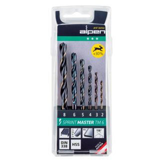 ALPEN Sprint Master TM6 6 PCS HSS Jobber Drill Bit Set