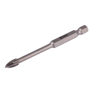 Glass & Tile Drill 6mm 4 Flute with Hex Shank