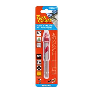 TORK CRAFT 12mm Glass & Tile Drill Bit – 1/4" Hex