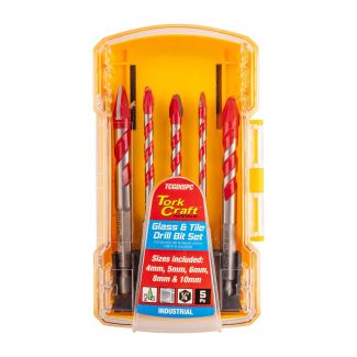 TORK CRAFT 5-Piece Glass & Tile Drill Bit Set 4/5/6/8/10mm
