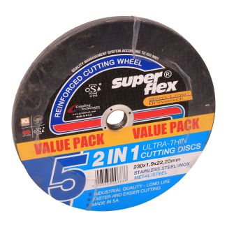 SUPER FLEX 5 Pack 230 x 1.9 x 22.23 MM Ultra - Thin Cutting Disc