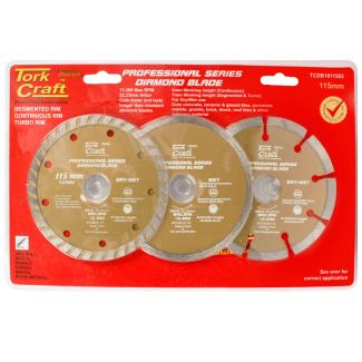 TORK CRAFT 3 PCS 115 MM Diamond Blade Set