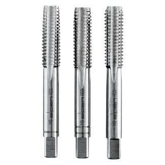 ALPEN HSS HSS Hand Taps Set*, Straight Fluted, for metric ISO-threads DIN 13 - M5 x 0.8 mm