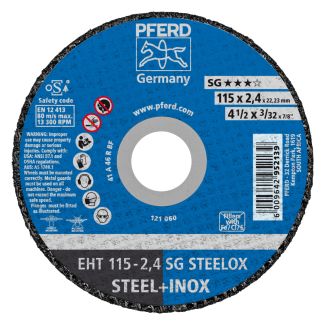 PFERD Cut-off wheel EHT 115x2.4x22.23 mm flat Performance Line SG STEELOX for steel/stainless steel