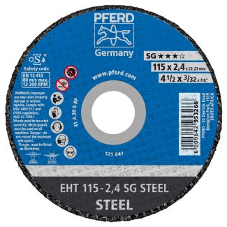 PFERD Cut-off wheel EHT 115x2.4x22.23 mm flat Performance Line SG STEEL for steel