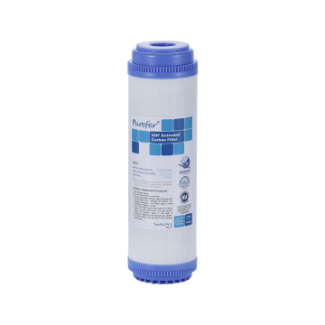 Media Filter Cartridge 9 7/8", GAC Filter, Iodine Rating 1000, Blue Cap, White Sump (M01-GT-BW)