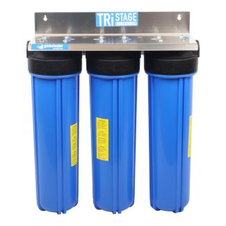 Triple 20″ Housing, Assembled with Aluminium Wall Mounting Bracket, 2 x Nipplo Connectors (Jumbo)