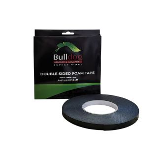 BULLDOG TAPES Double-sided Foam Tape, 1mmx12mmx15m, Black