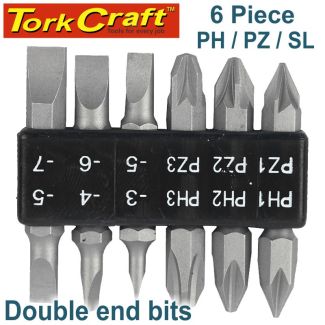 TORK CRAFT 6PCS 45MM Double Ended Bit Set