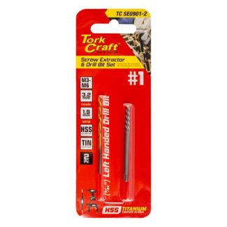 TORK CRAFT 2-Piece Screw Extractor & Drill Bit Set No. 1