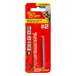 TORK CRAFT 2pce Screw Extractor & Drill Bit Set No.2