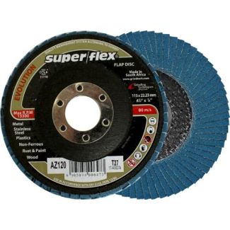 SUPERFLEX Industrial Zirconia Flap Discs 115x22mm - AZ120