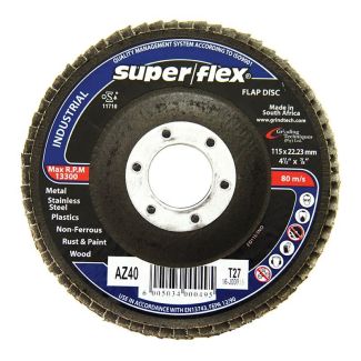 SUPERFLEX Industrial Zirconia Flap Discs 115x22mm - AZ40