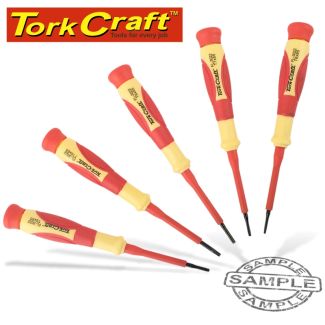 TORK CRAFT 5pce Precision Electric Insulating Screwdriver Set