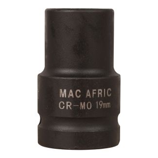 MAC AFRIC 1" Drive Square 19 mm Socket 80 mm Length CR-MO