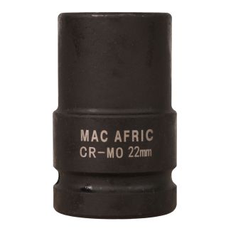 MAC AFRIC 1" Drive Square 22 mm Socket 80 mm Length CR-MO