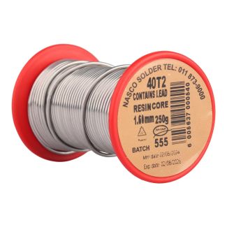 NASCO 40T2 Resin Core Solder Wire, 1.6mm, 250g