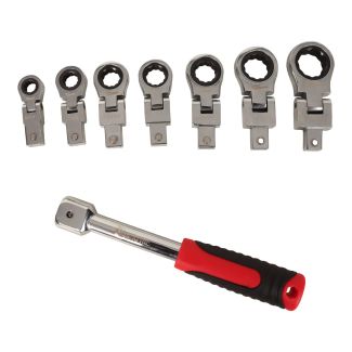 8PCE FLEXIBLE RATCHET HEAD WRENCH SET (8-10-12-13-14-17-19)