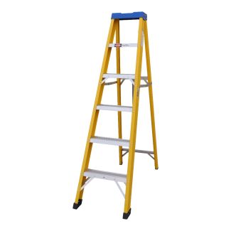 MAC AFRIC Superlite 6 Step 1.8 M Fiberglass Step Ladder with Aluminium Treads