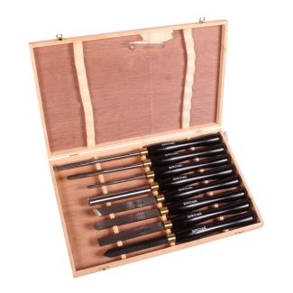 TORK CRAFT 9 PCS Wood Turning Chisel Set HSS in Case