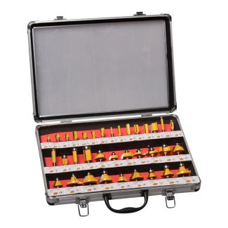 MAC AFRIC 35 Piece Router Piece Set in Aluminium Case (1/4" IN & 6.35 MM Shank)