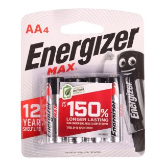Energizer Max AA Alkaline Batteries 4 Pack