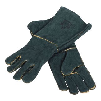 MAC AFRIC Green Lined Leather Welding Gloves (Elbow Length)
