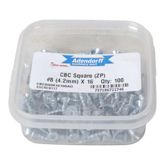 CBC SQUARE (ZP) #8 (4.2MM) X 16 QTY:100(CBCSQ0816100)