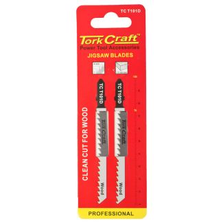 TORK CRAFT T-Shank Jigsaw Blades for Wood 2 PCS (100 MM 6 TPI)