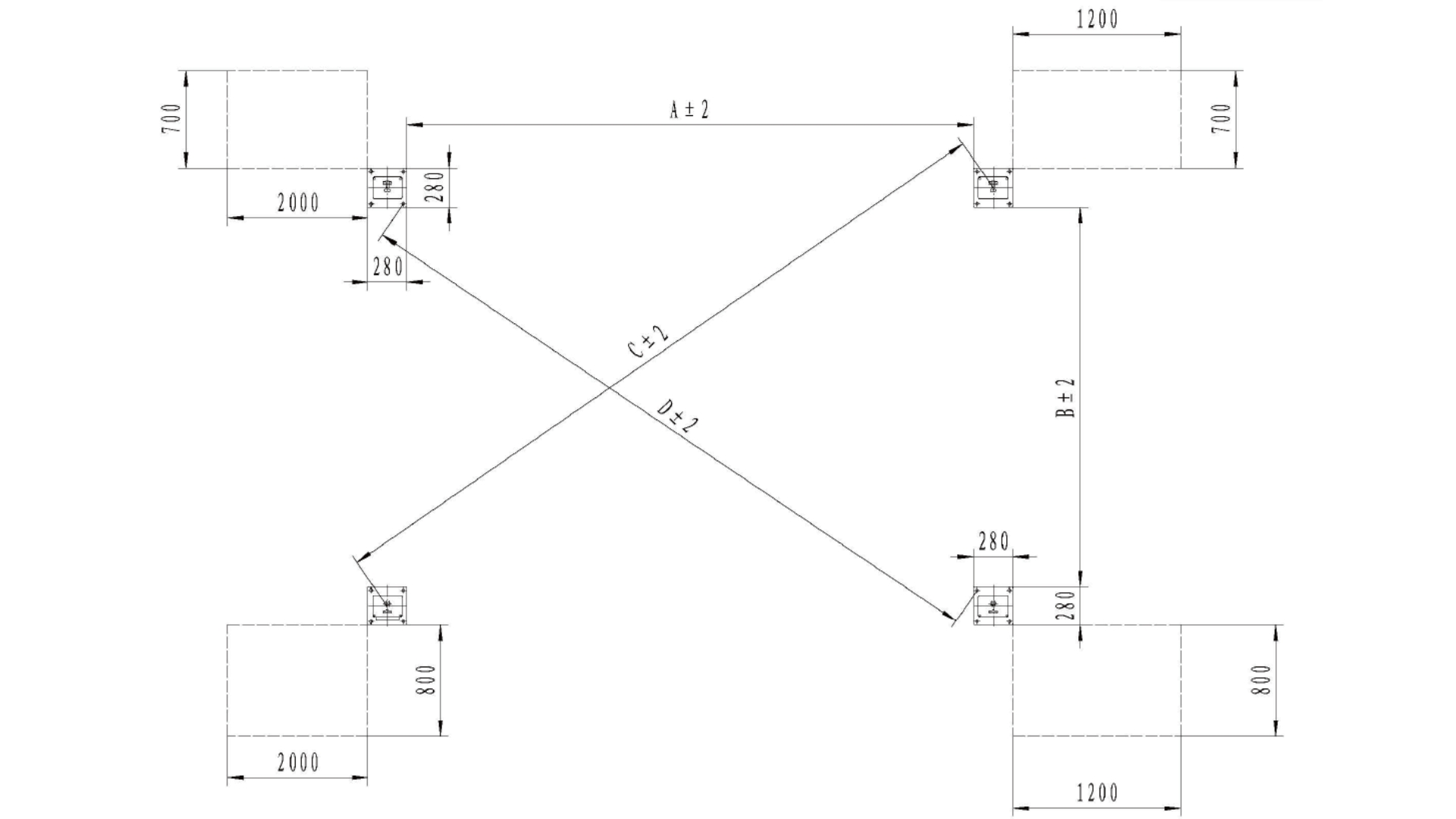 MAC AFRIC 5 Ton Four Post Lift Diagram