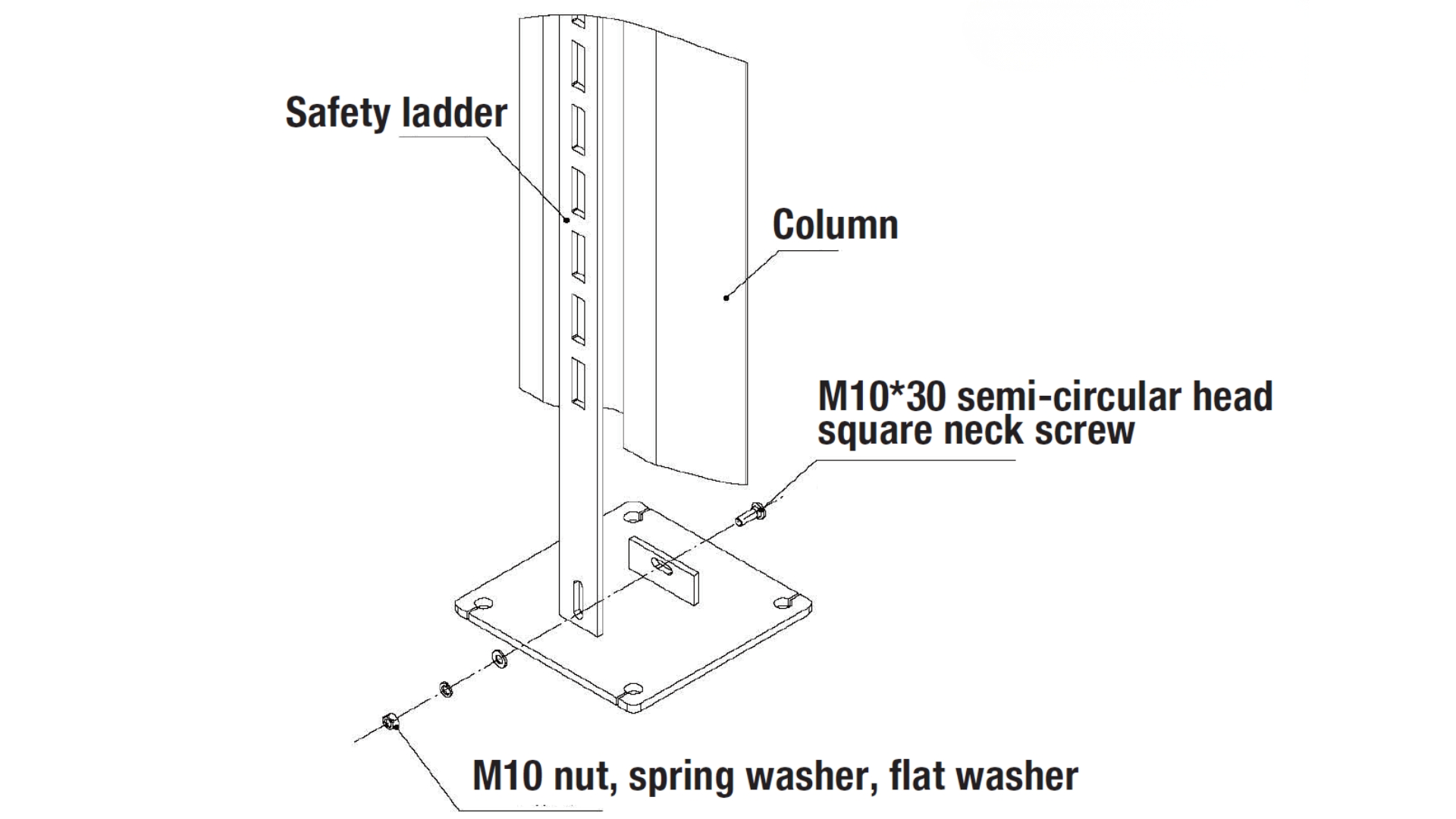 MAC AFRIC 5 Ton Four Post Lift Diagram