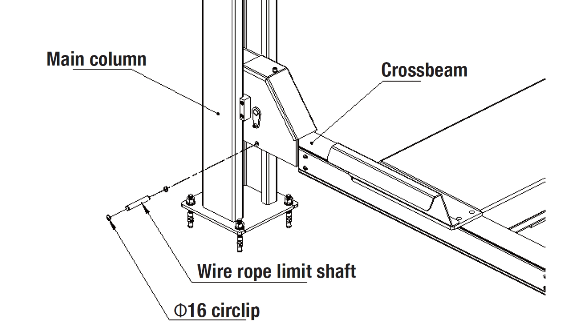 MAC AFRIC 5 Ton Four Post Lift Diagram