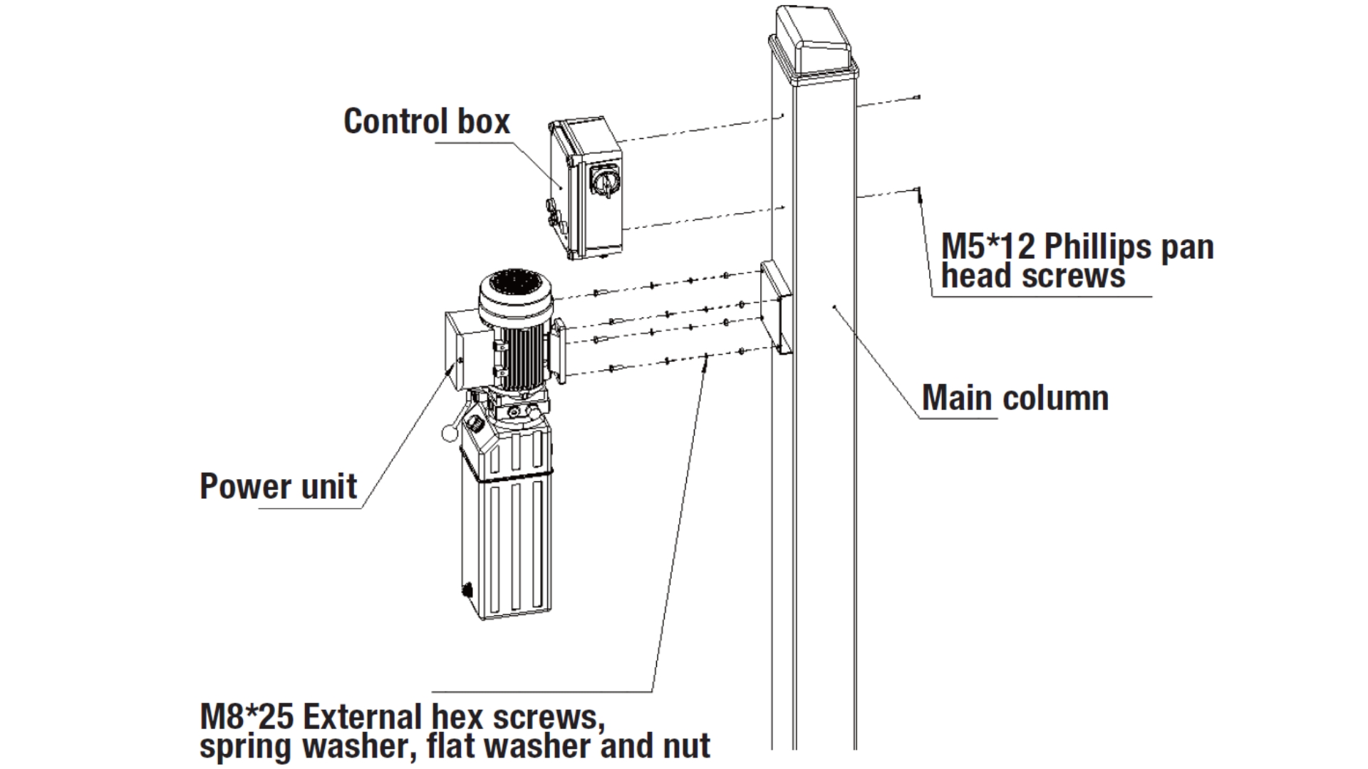 MAC AFRIC 5 Ton Four Post Lift Diagram