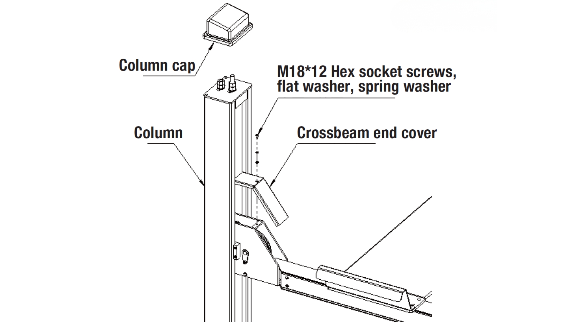 MAC AFRIC 5 Ton Four Post Lift Diagram